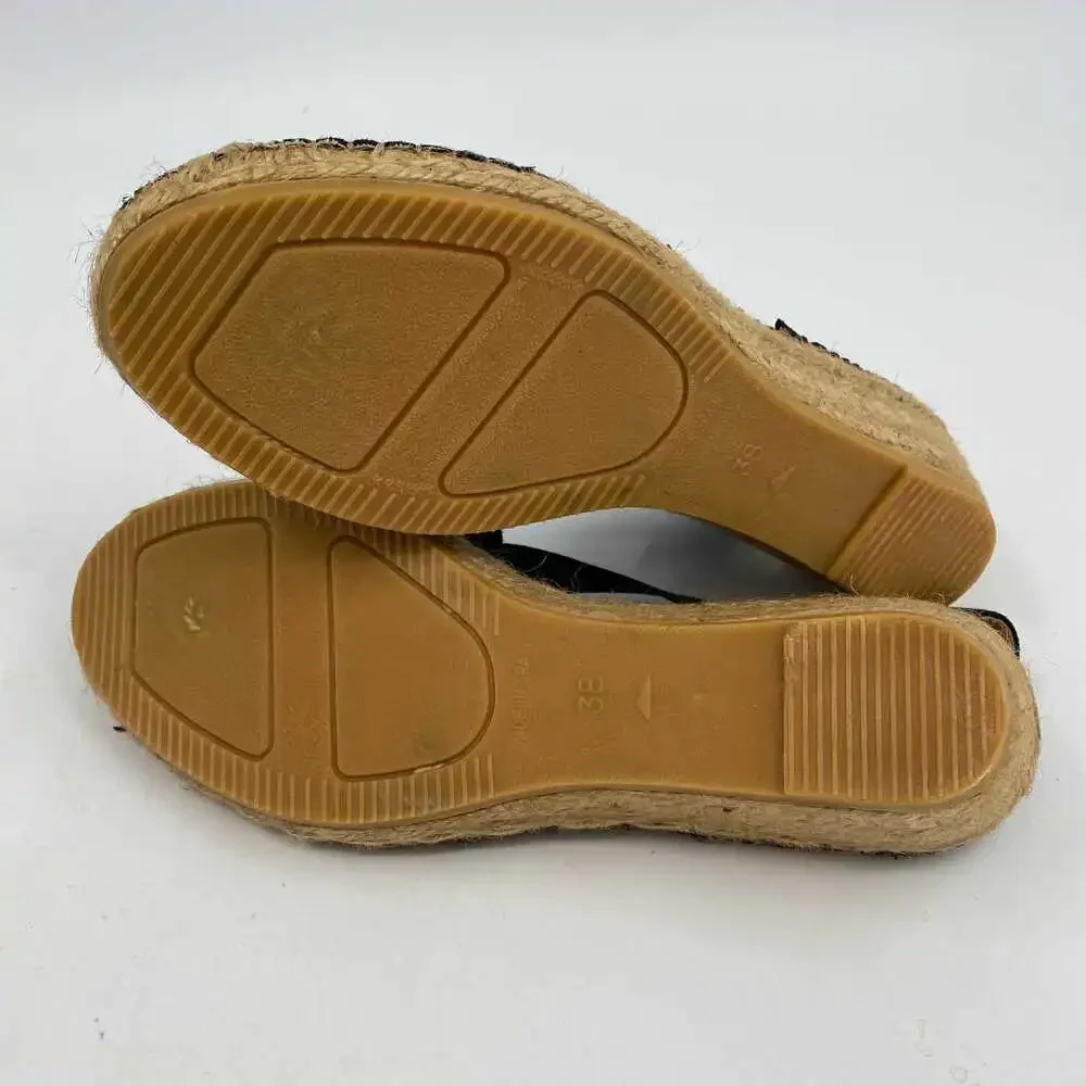 Vidoreta Black Suede Espadrille Wedges | Size 38EU